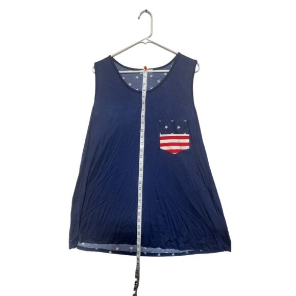 Chic Soul "Red, White, And Beautiful" Tank Navy - Size 2X - Picture 5 of 10